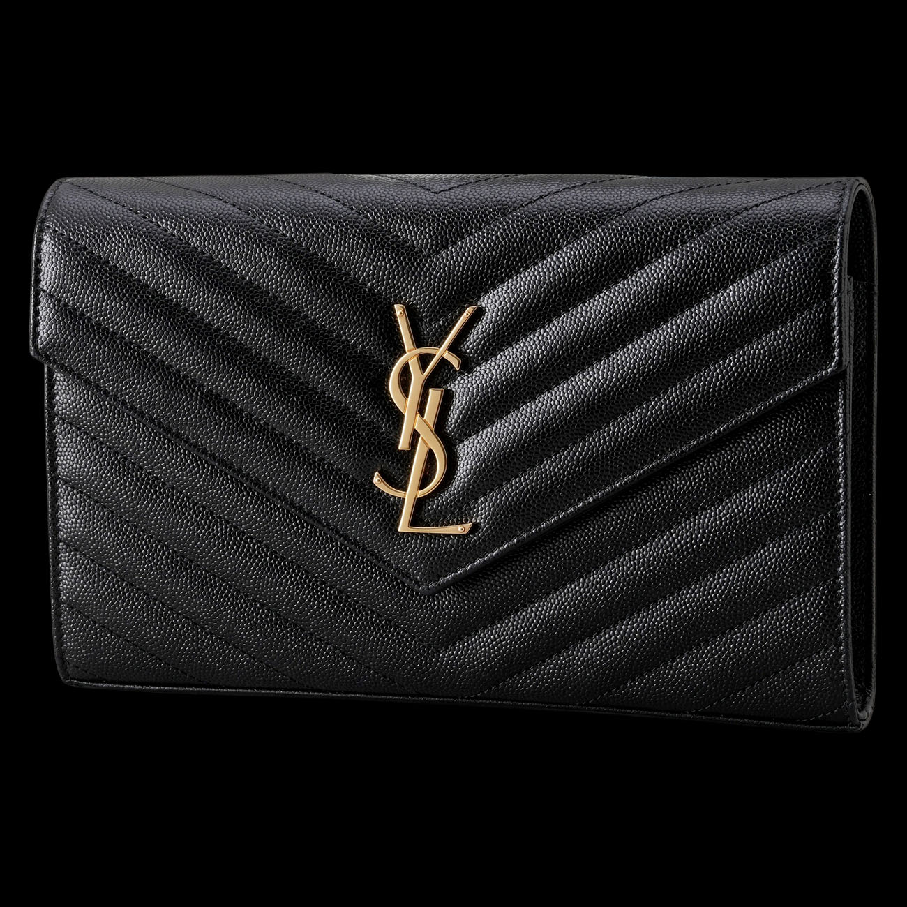 YVES SAINT LAURENT(USED)생로랑 377828 모노그램 쉐브론 체인 크로스백